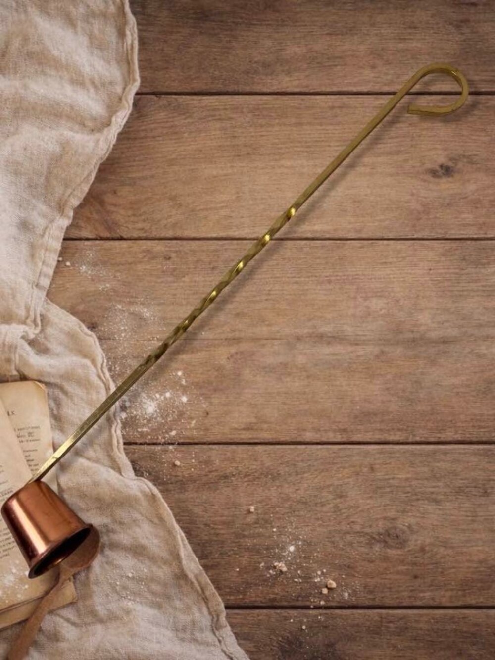 Copper & Brass Long-Handled Vintage Candle Snuffer With Twisted Handle Vintage C